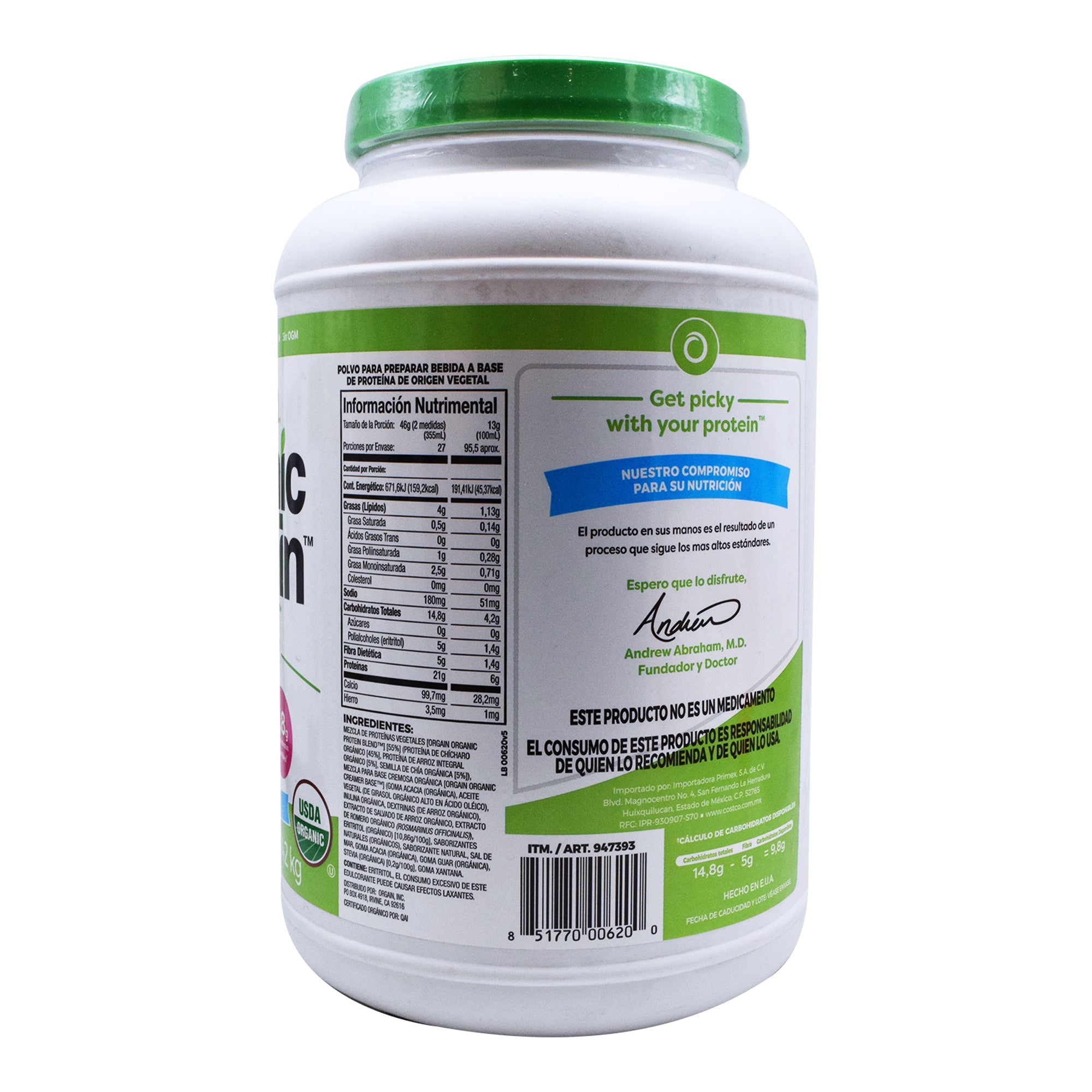 Proteina Vegetal  Vainilla Organica 1.2 Kg